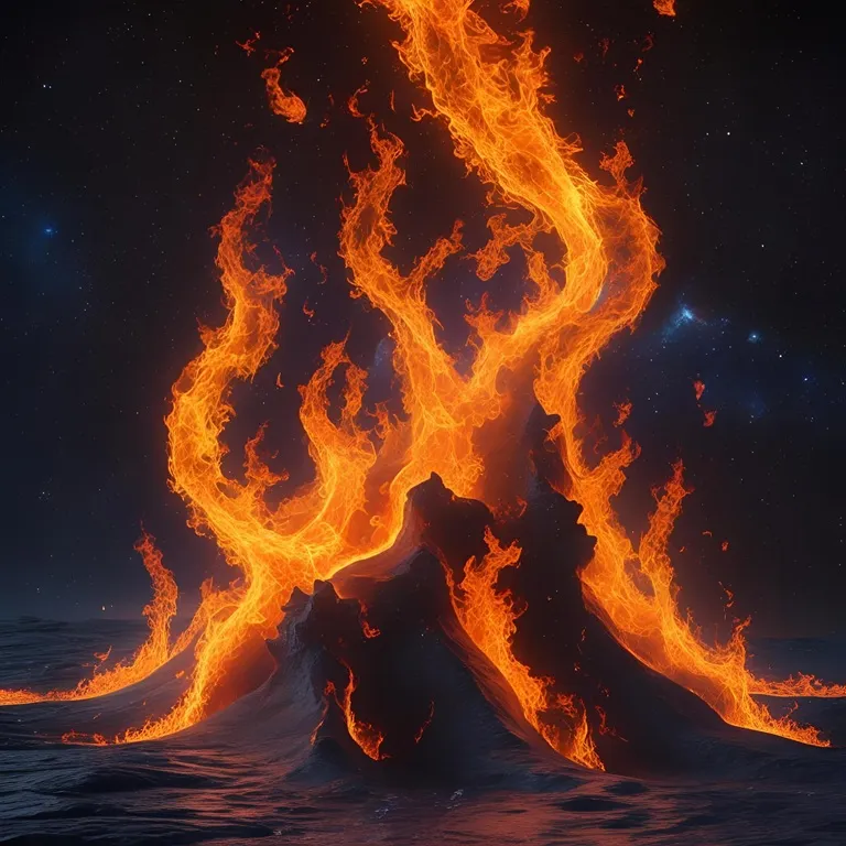 Flame digital art generated by stable diffusion.